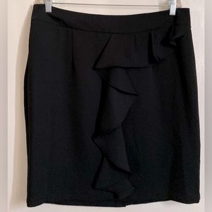 Elle Black Ruffle Detail Plus Size Mini Skirt A206